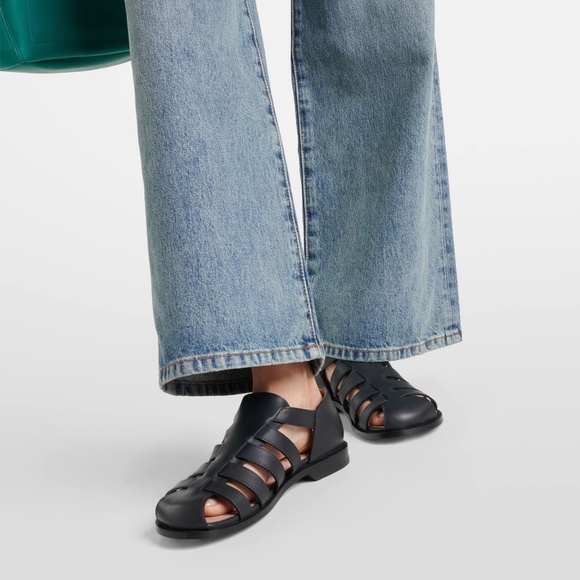 LOEWE Campo Fisherman Sandals in Black Calfskin Leather Size 39 - Picture 6 of 14